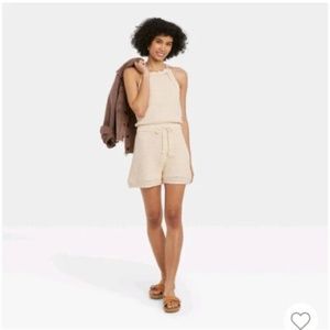 Universal Thread Sleeveless Tie-Front Romper NWT
